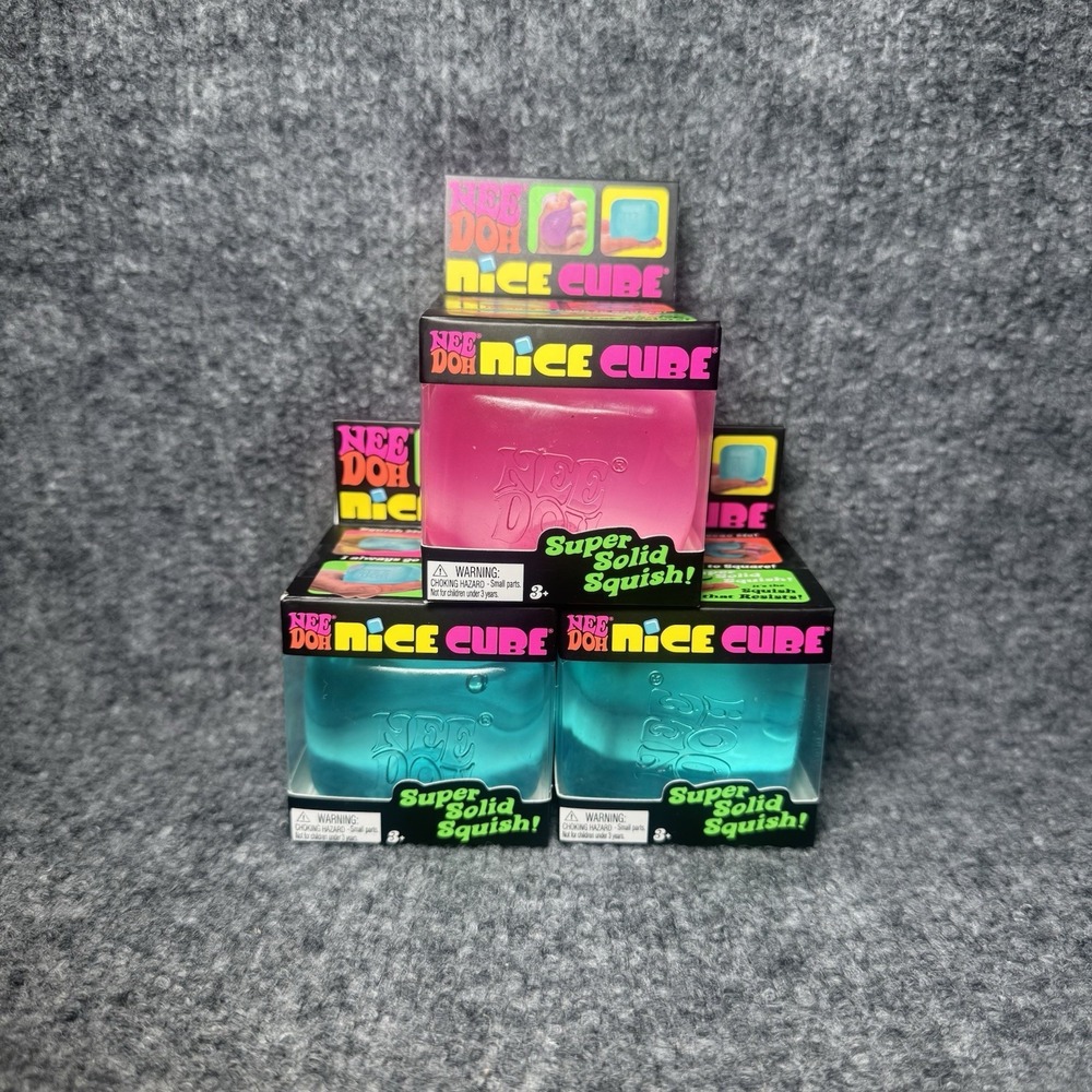 NEEDOH NICE CUBE SET LOT OF 3 Authentic USA 2 x BLUE 1 PINK BRAND NEW SEALED